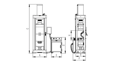 Servo-Hydraulic Universal Testing Machine, Single Space, Wedge Action Grip