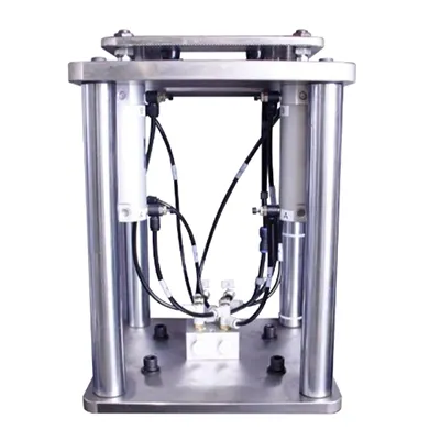 Standard pneumatic clamping fixture with full protective enclosure